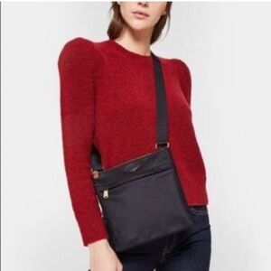 MZ Wallace black metro flat crossbody bag